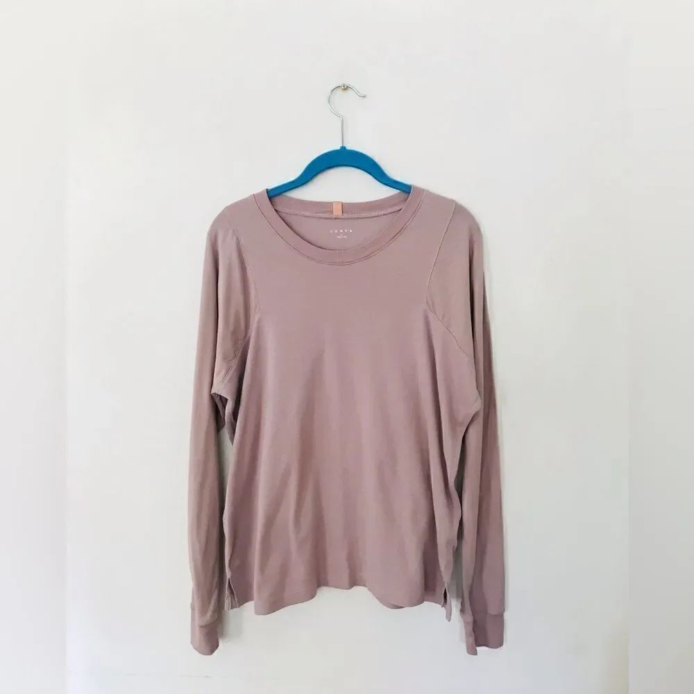 Lunya | good in bed long sleeve top | mauve | size large